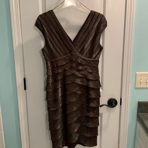 Bronze shimmer cocktail dress